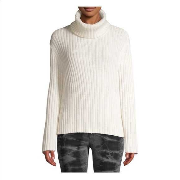 NWT 2 Scoop Ribbed Turtleneck Sweater Side Buttons - Picture 3 of 6